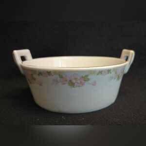 Floral Porcelain Bowl with Handle